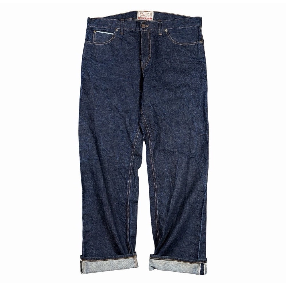 Flint & Tinder Japanese Selvedge White Oak Jeans Men 36x31 Blue Dark Wash USA
